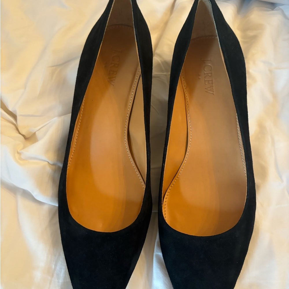 J.Crew “Like New” black Suede Kitten Heels sz 8 1/2